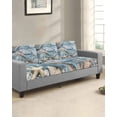 thumbnail image 2 of Blue Turtle Coastal Couch Cushion Covers Stretch, Washable Sofa Seat Covers Individual Seat Cushion Sofa Slipcovers Summer Beach Nautical Starfish Coral Couch Cover Furniture Protector S-2PCS, 2 of 7