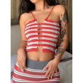 thumbnail image 1 of Venta de liquidación barata, tops cortos de moda coreana con dobladillo irregular para mujer, camisetas ajustadas de retazos con cuello en V, ropa de calle, camisetas vintage, 1 of 6