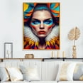 thumbnail image 2 of Designart Colorful Sensual Woman In Fur Coat I Floating Frame Wall Art, 2 of 5
