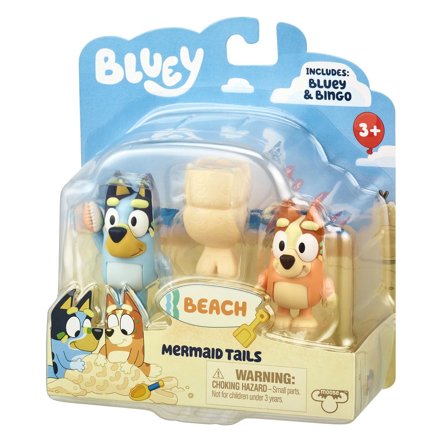 BLUEY BEACH FIGURE 2PK MERMAID
