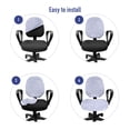 thumbnail image 4 of Paisley Office Chair Slipcover, Pastel Bicolored Sketch Like Ornaments Flowers Leaves Illustration, Protective Stretch Decorative Fabric Cover, Standard Size, Pale Ceil Blue and White, by Ambesonne, 4 of 5