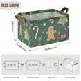thumbnail image 7 of Yayeee Foldable Storage Basket for Shelves with Handles Set of 2 Waterproof Cloth Bins, Christmas Gingerbread, 7 of 7