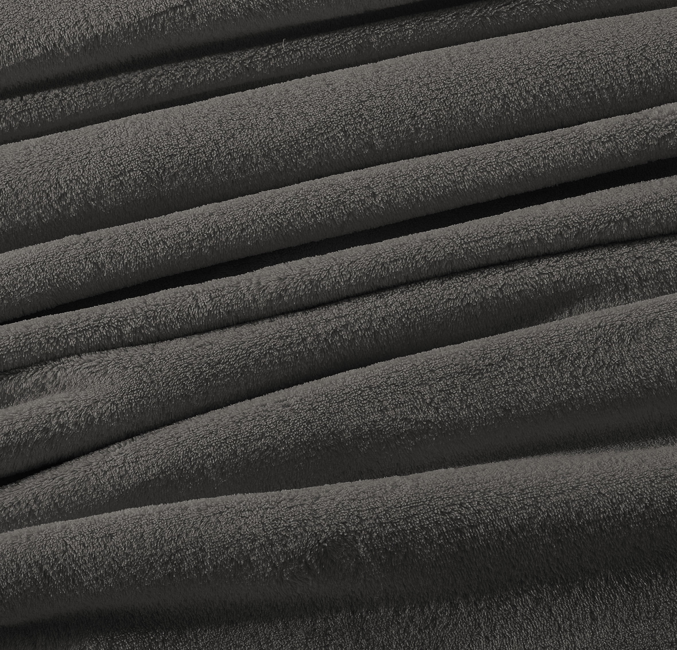 Velvet Plush Blanket Charcoal King