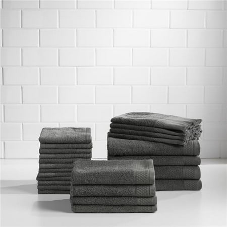 

100 Percent Cotton Complete 24 Piece Towel Set Gunmetal