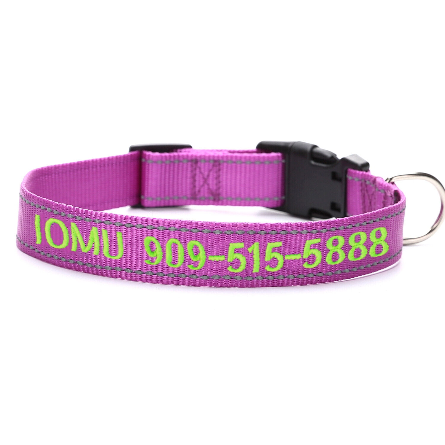 Reflective Personalized Dog Collar Custom Embroidered Name Durable