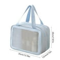 thumbnail image 3 of Pu Double Layer Storage Bag,Large Capacity Transparent Makeup Organizer,Portable Travel Bag,Waterproof Plastic Storage for Bathroom Vanity,Cosmetics Holder,Clear View for Home/office,NCHKUN, 3 of 8