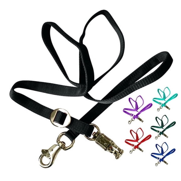 Majestic Ally Double Thick 36" to 72" Trailer Tie for Horse Haulage, Cross tie with Adjustable Buckle, Panic Snap and Bull Snap – 1" Wide by 36" to 72" Long (Red)…