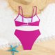 thumbnail image 4 of Odeerbi 8-14 Años Niñas Playa de Verano Bikini de Cuerda Traje de Baño Hawaiano Traje de Baño de Color Sólido Traje de Baño de Dos Piezas Set, 4 of 6