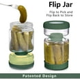 Glass Pickle Jar,34oz Olive Hourglass Jar with Strainer,Airtight Glass