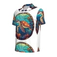 thumbnail image 3 of Daiia Sea Turtle in Coral Pattern Men’s Polo Shirts,Solid Deck Shirt,Classic Fit, Breathable Cotton Polo for Casual and Sport Wear-Large, 3 of 9