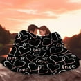 thumbnail image 5 of Pink Heart Blanket Love Theme Print Fleece Flannel Throw Blankets Hearts Plush Decor Cozy Bedding for Bed Couch Living Room Kids Girls Women Adults Gifts 50"X40", 5 of 6