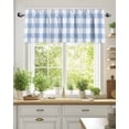 thumbnail image 2 of Rustic Country Valances for Windows Blue Watercolor Plaid Farmhouse Valance Rod Pocket Light Filtering Short Window Treatments Curtains for Kitchen Bathroom Living Room Bedroom, 1 Panel, 42 x 12 Inch, 2 of 7