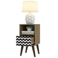 thumbnail image 2 of Manhattan Comfort 1AMC161 Abisko 2.0 Side Table with 1-Drawer, Oak Frame with Charcoal & White Print, 2 of 3