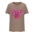 thumbnail image 4 of Breast Cancer Shirts for Women Pink Ribbon Love Heart Graphic T Shirts Breast Cancer Awareness Short Sleeve Tops, 4 of 4