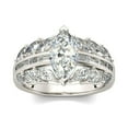 thumbnail image 3 of HeartsAndYou 4.5ct Marquise Cut Moissanite Unique Art Deco Engagement Ring for Women 18k White Gold over Silver, 3 of 7