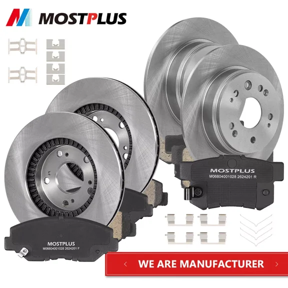 MOSTPLUS Front & Rear Drilled Slotted Rotors & Brake Pads for 1999-06 Silverado Sierra 1500