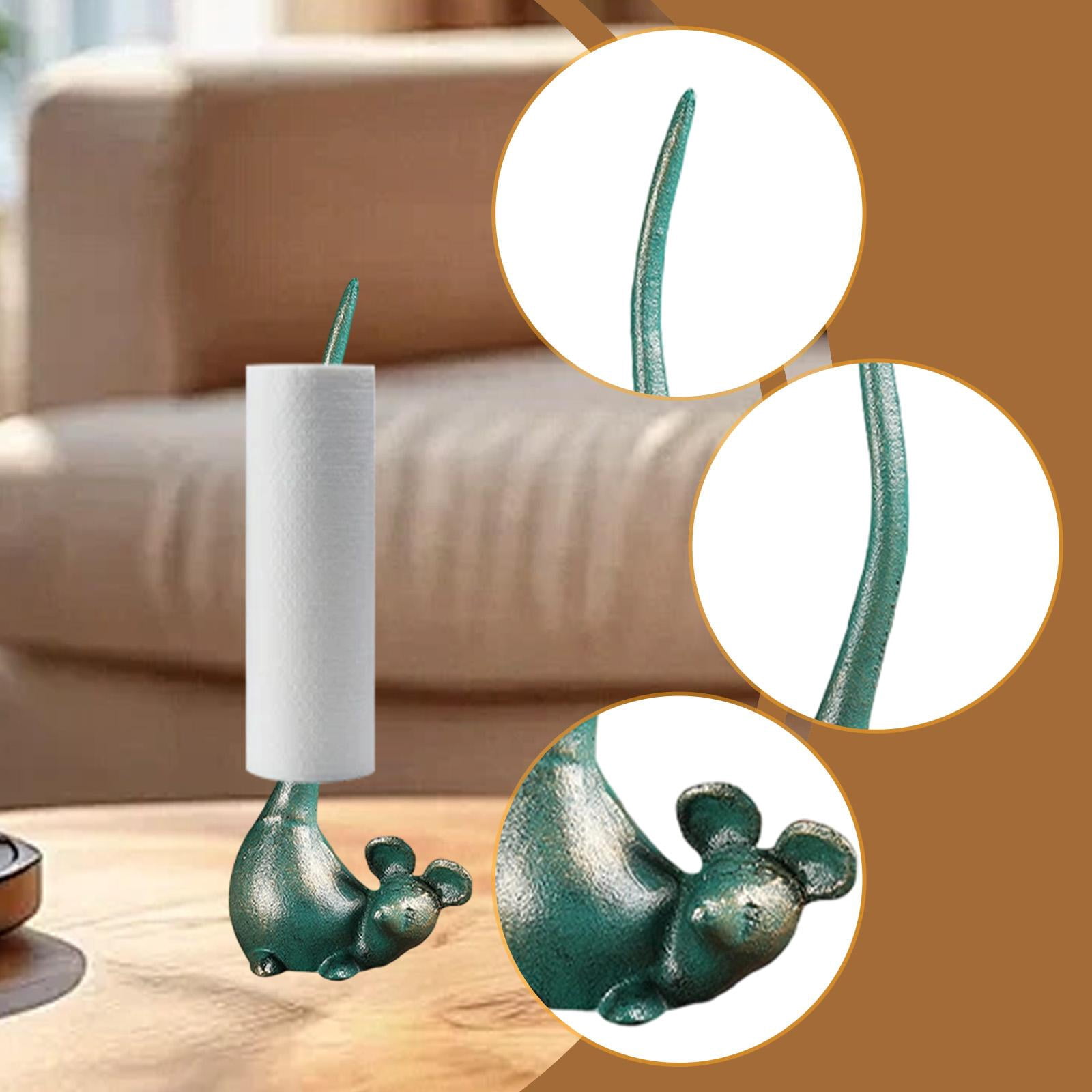 Fiocias Creative Metal Paper Towel Holder Frog Tissue Paper Stand Bathroom Accessory for Green