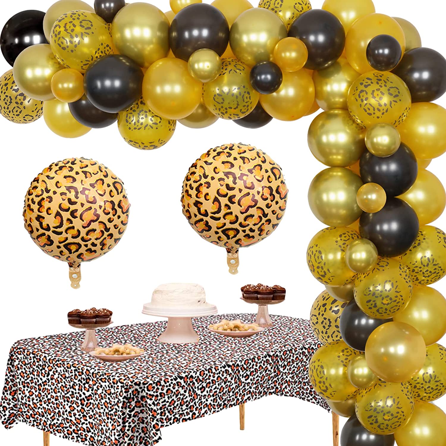 Leopard Print Party Supplies Balloon Garland Arch Kit , Leopard Print