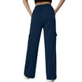 thumbnail image 6 of Magroz Women's High Waisted Sweatpants Flowy Straight Leg Sweatpants Wide Leg Stretch Joggers Baggy Pull On Bottoms Womens Plus Size Wide Leg Pants Linen Pants Work, 6 of 7