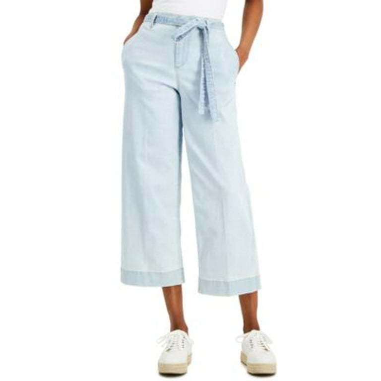sikkerhed At blokere er nok MSRP $53 Charter Club Womens Boca Wide-Leg Cropped Jeans Blue Size 8 -  Walmart.com