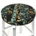 thumbnail image 3 of Xecao's Lilies Flowers Print Stool Covers offer stylish, washable protection for PU round bar stools, perfect for home or commercial use., 3 of 7