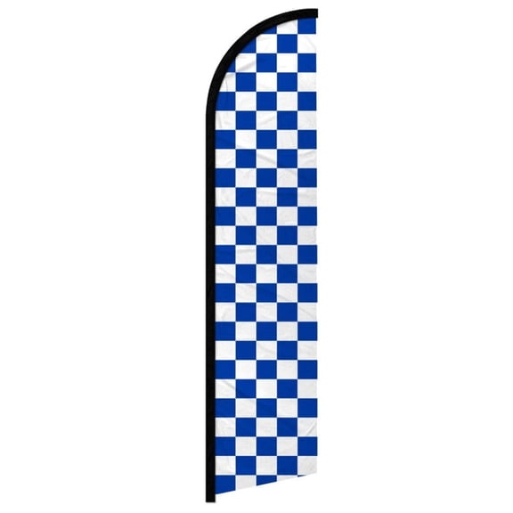 Blue & White Checkered Windless Banner Flag