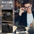 thumbnail image 4 of for Samsung Galaxy S20 Ultra Case Wallet for Women and Men, Samsung Galaxy S20 Ultra Case, PU Leather Magnetic Flip Strap Wristlet Zipper Card Holder Wallet Business Phone Cover for S20 Ultra, Black, 4 of 10