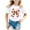White, variant on Godom Short Sleeve Shirt for Girls Glitter Print Cute Design Kids Tee Tops Girl Clothes