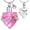 Pink, variant on Heart Cremation Jewelry Urn Necklace for Ashes Crystal Memorial Pendant with Birthstone - Always in My Heart Keepsake - Engraved Heart Cremation Necklace