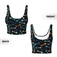 thumbnail image 6 of Rateoe Little Fish Skeleton Print Womens' Sports Bras Scoop Neck Sports Vest- Padded U Back Seamless High Impact Support, 6 of 7