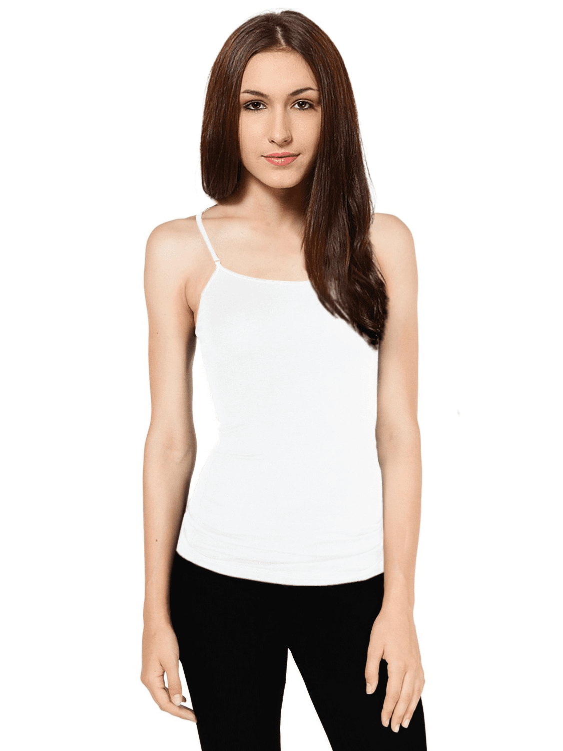 Simlu Women Plus Size Cami Built in Shelf Bra Adjustable Spaghetti