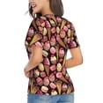 thumbnail image 3 of Honeii Ice Cream Cake Print Women's Classic V-Neck T-Shirt,Womens Fashion Tops,Stylish Everyday Top for Women, Casual Summer Spring Outfits Clothes-3X-Large, 3 of 5