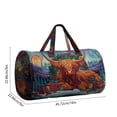 thumbnail image 3 of CaiYueKe Quilted Travel Bag with Embroidered Cow Pattern - Portable Cosmetic Toiletry Organizer, Waterproof Makeup Storage Pouch Carry On Duffel Weekender Tote for Gym Sports, 3 of 6