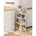 thumbnail image 2 of Carrito de almacenamiento rodante VASAGLE de 4 niveles, 22 x 45 x 77 cm, blanco, 2 of 6