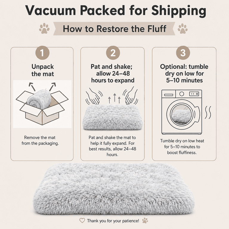 Juyafio Large Plush Dog Bed, 38x26 inches, Washable, Gray photo 3