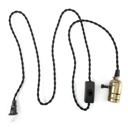

E27 E26 Light Lamp Bulb Holder Base Light Socket Cable Cord US Plug 110V (Bronze)