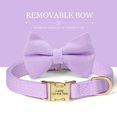 thumbnail image 4 of Pet Artist Personalized Dog Collar with Bow Tie - Custom Engraved Name & Phone Number - Adjustable Puppy Collars with Gold Buckle for Small Medium Dogs, 4 of 9