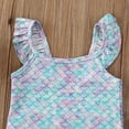thumbnail image 4 of Toddler Baby Girl Swimsuit Fish Scale Ruffle Sleeve Bathing Suit One Piece Swimwear Beachwear, 4 of 4