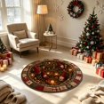 thumbnail image 5 of 3D Illusion Christmas Rugs,23.62" Optical Illusion Round Mat, Machine Washable, Velvet Christmas Decor, Living Room & Bedroom, Festive Holiday Decor(A), 5 of 6