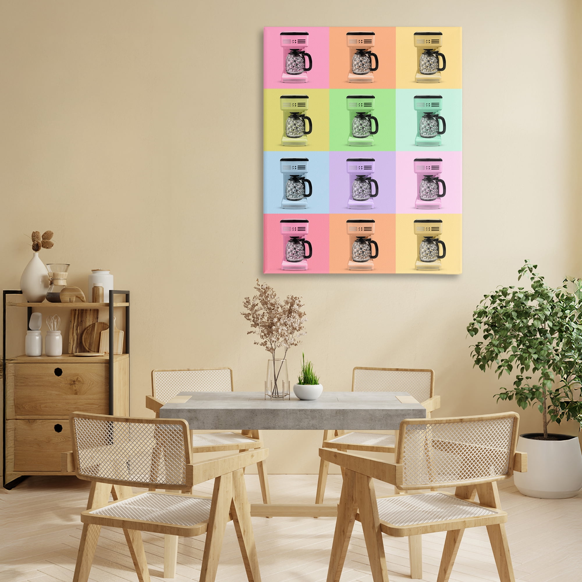 Disco Coffee Maker Collage Canvas Art, 24 x 30 - By LISH Creative
