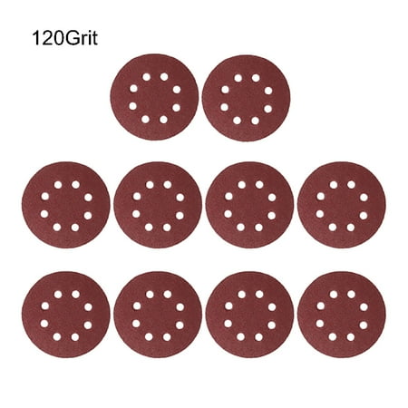 

Papaba 10Pcs/Set 8 Holes Round Shape Grinding Sanding Discs Hook Loop Sandpaper Pad