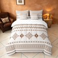 thumbnail image 3 of Manfei Southwestern Aztec Queen Bedding, Bohemian Brown Beige Bedding Comforter Set Queen, Reversible 7-Piece, 3 of 6