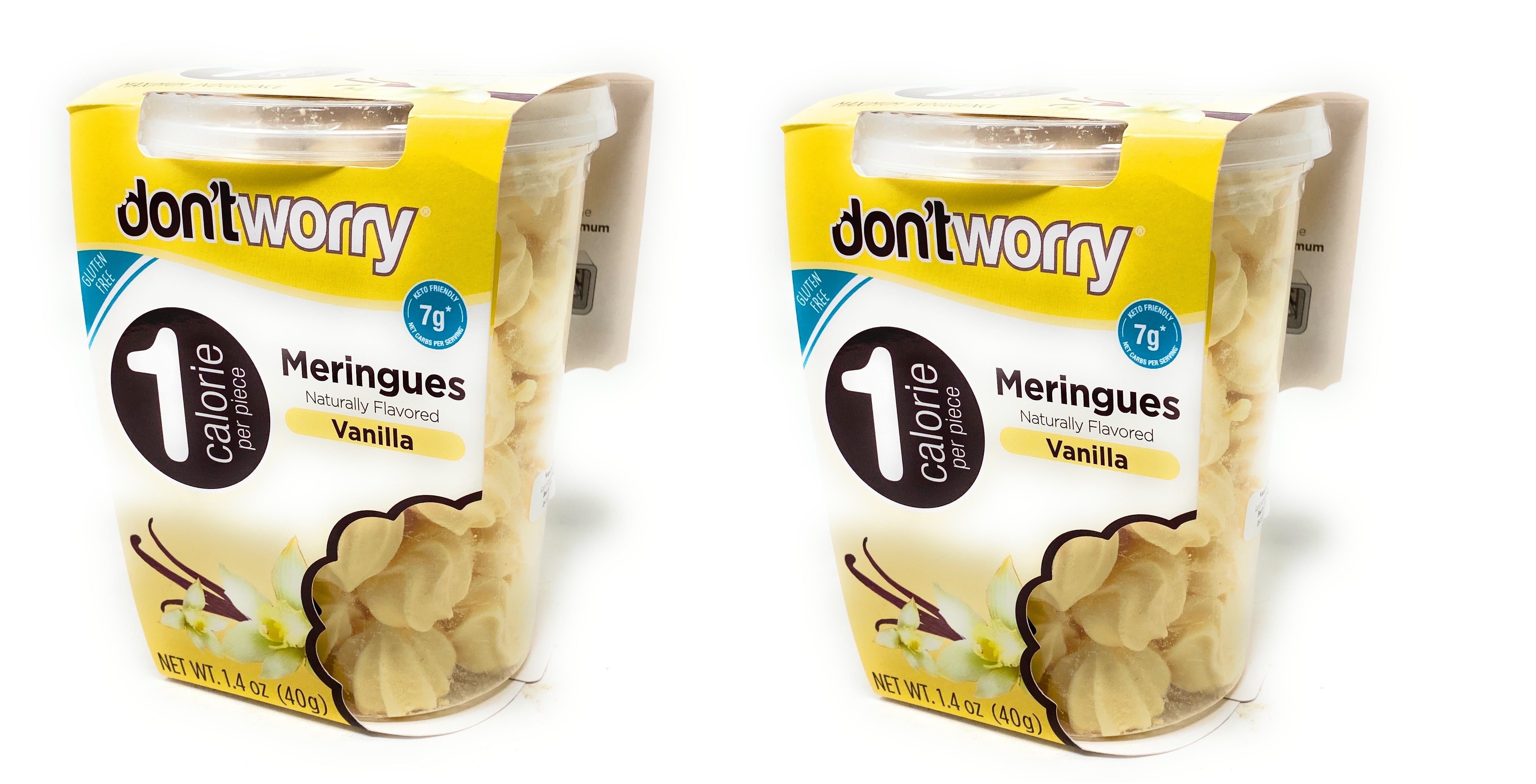 Don't Worry Meringues Vanilla (2 pack) 1 calorie per serving SHIPS
