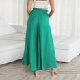 thumbnail image 6 of Tuphregyow Women's High Waist Baggy Wrap Pants Drawstring Fashion with Pockets Pants Trendy Fitting Pleated Wide Leg Leisure Flowy Pants New Style Solid Green XXL, 6 of 8