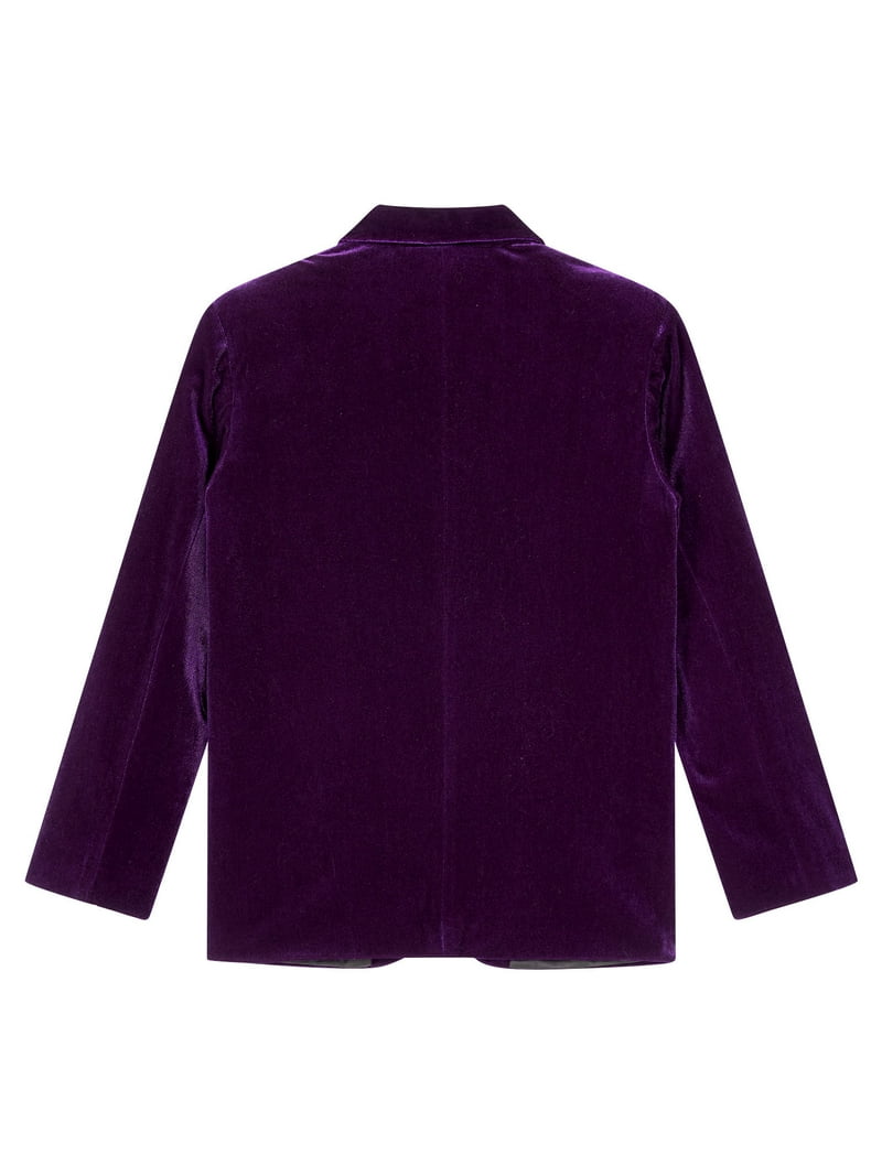 YEAHDOR Kids Boys Slim Gentlemen Blazer Velvet Vintage Lapel