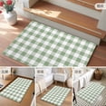 thumbnail image 6 of Sage Green Check 2x3 Door Mat Rug, Modern Rustic Green Buffalo Plaid Non-Skid Rubber Backing Large Rectangle Rugs - Living Room Bedroom Home Office, Indoor Floor Mat Carpets Washable Rug, 6 of 9