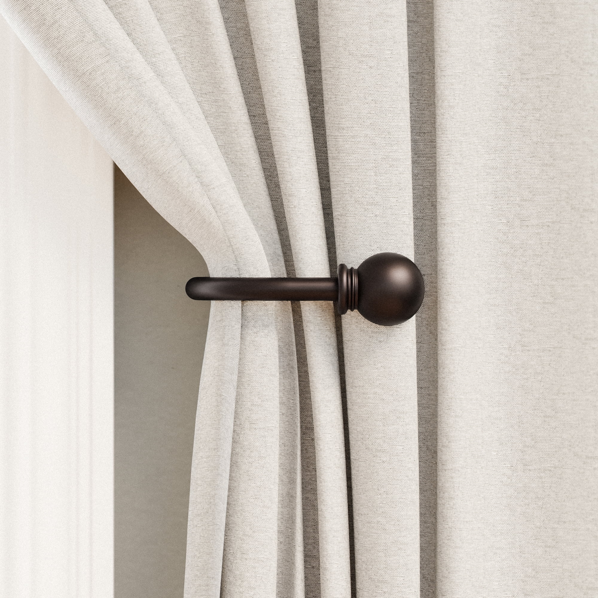 (2 pack) Mainstays Bronze Ball Curtain Rod Holdbacks (2 Count)