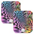 thumbnail image 7 of Yayeee 2-Pack Plug in LED Night Lights with Light Sensors Motion Detectors, Pink Wavy Plaid, 7 of 7