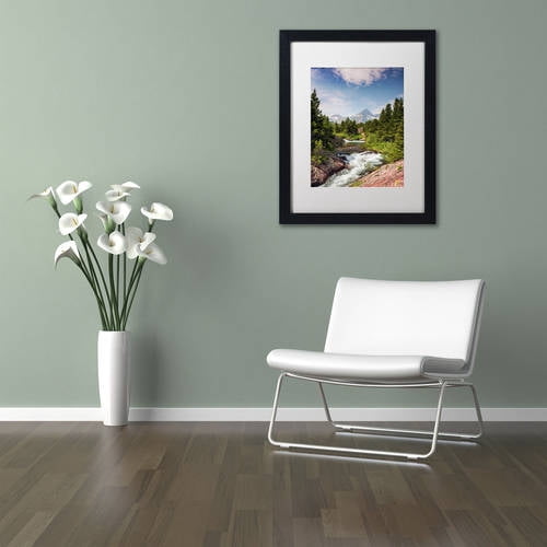 Trademark Fine Art "Glacial Creek" Canvas Art by Michael Blanchette Photography White Matte, Black Frame