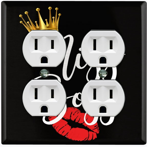 Metal Light Switch Plate Cover Queen Crown Kiss Miss Boss SGN003